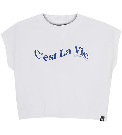 Indisk Blue Jeans T-shirt - Bred beskuren - Bright White m. Tryc Indisk Blue Jeans T-shirt - Bred beskuren - Bright White m. Tryc