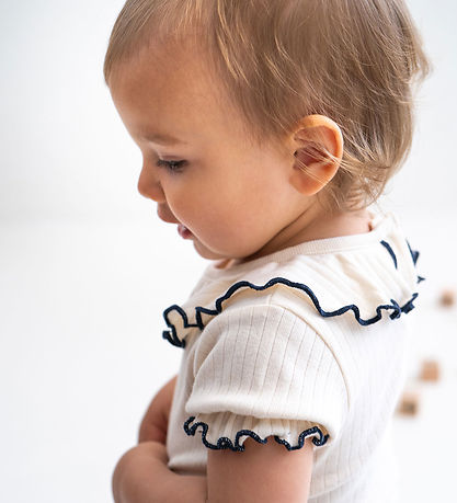 Minimalisma Bodysuit k/æ - Rib - Nynne - Nature/Dark Blue