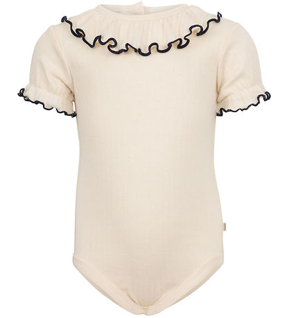 Minimalisma Bodysuit k/æ - Rib - Nynne - Nature/Dark Blue