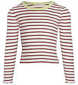 Minimalisma Blouse - Rib - Silk/Cotton - Bardot - Hibiscus Strip