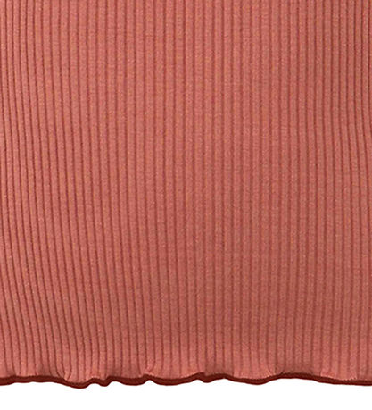 Minimalisma T-shirt - Rib - Silk/Cotton - Flower - Antique Red/