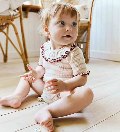 Minimalisma Bodysuit k/æ - Rib - Silk/Cotton - Sweet Stripes