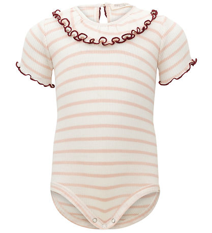 Minimalisma Bodysuit k/æ - Rib - Silk/Cotton - Sweet Stripes
