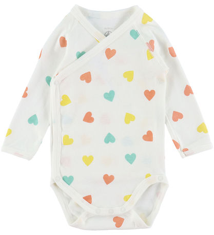 Petit Bateau Romper l/s - 3-pack - Roze/Geel