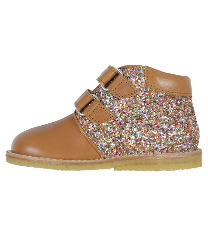 Angulus Babyschoen - Cognac/Multi Glitter