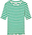 Mads Nørgaard T-shirt - Rib - Tuviana - Vanilla Ice/Verdant Gree Mads Nørgaard T-shirt - Rib - Tuviana - Vanilla Ice/Verdant Gree