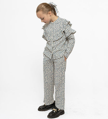 The New Trousers - TnNiki - Wide - White Swan/Blue Flower