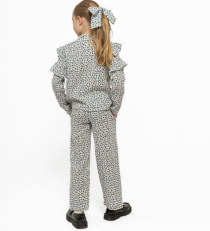 The New Trousers - TnNiki - Wide - White Swan/Blue Flower
