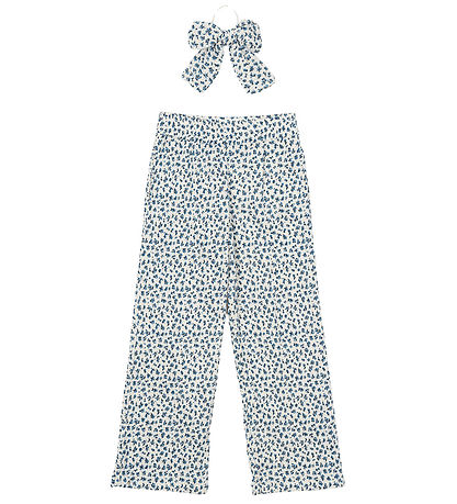 The New Trousers - TnNiki - Wide - White Swan/Blue Flower