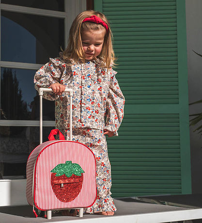 That's Mine Suitcase - Tris - Red/White Striped w. Strawberry