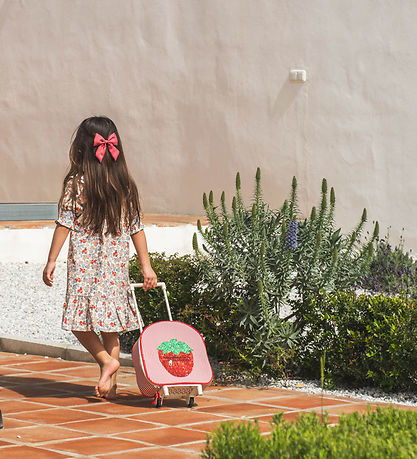 That's Mine Suitcase - Tris - Red/White Striped w. Strawberry