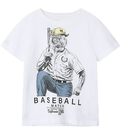 Name It T-shirt - NkmDoy - Bright White/Spring LAKE