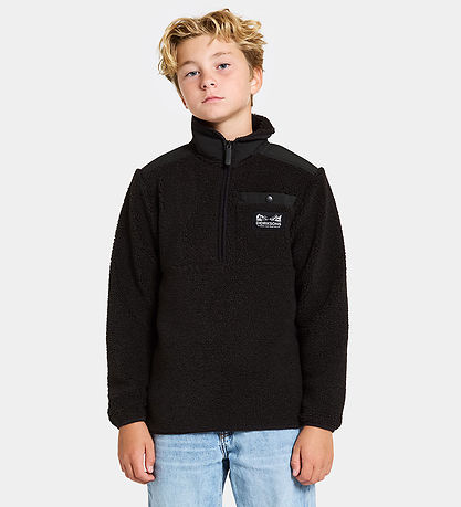 Didriksons Fleece Jacket - Teddy - Exa Half Zip - Black