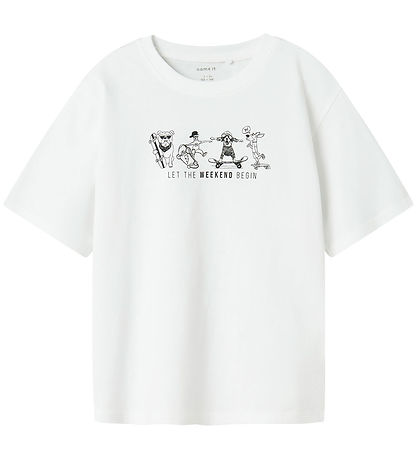 Name It T-shirt - NkmBocalle - Bright White w. Print