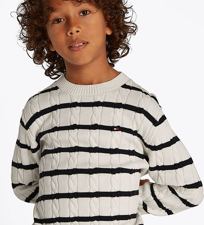 Tommy Hilfiger Blouse - Knitted - Ivory Petal/Dark Night Navy St