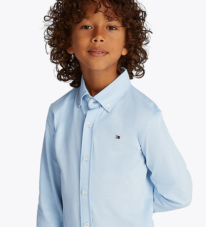 Tommy Hilfiger Shirt - Piqué - Breezy Blue