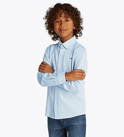 Tommy Hilfiger Shirt - Piqué - Breezy Blue
