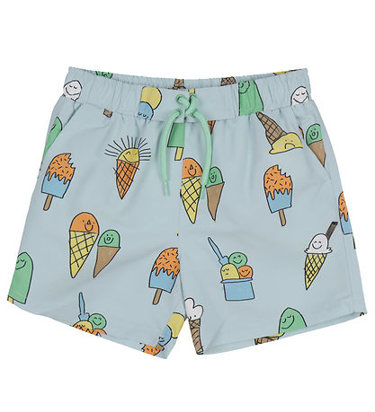 Stella McCartney Kids 수영 반바지 - 하늘색 포함 얼음