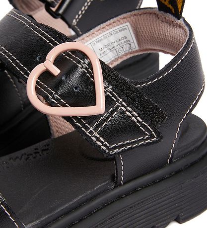 Dr. Martens Sandalar - Marlowe Hearts J - Black/Powder Bleikt