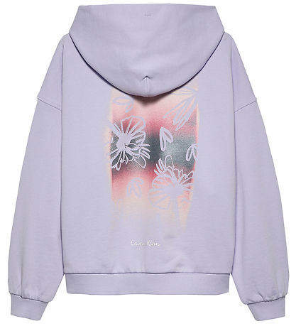 Calvin Klein Hoodie - Flower Back - Purple Heather