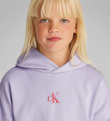 Calvin Klein Hoodie - Flower Back - Purple Heather