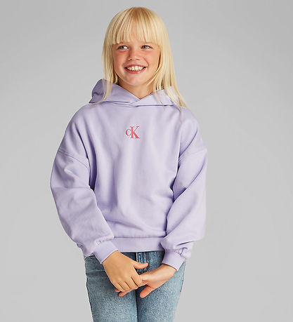 Calvin Klein Hoodie - Flower Back - Purple Heather