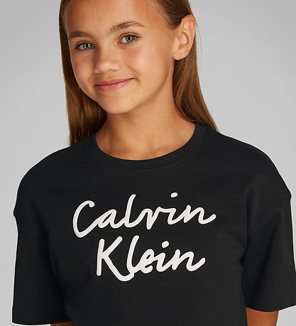 Calvin Klein T-skjorte - Skript Logo - Ck Black