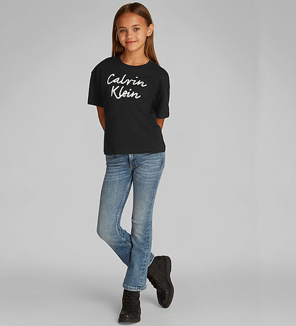 Calvin Klein T-skjorte - Skript Logo - Ck Black