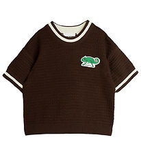 Mini Rodini T-shirt - Knitted - Lizard - Brown Mini Rodini T-shirt - Knitted - Lizard - Brown