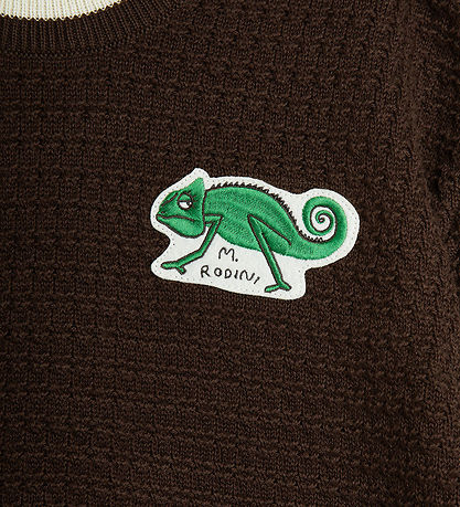 Mini Rodini T-skjorte - Strikk - Øgle - Brun