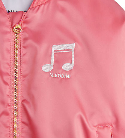 Mini Rodini Jacket - Note Chenille Satin Baseball - Pink