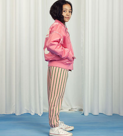 Mini Rodini Jacket - Note Chenille Satin Baseball - Pink