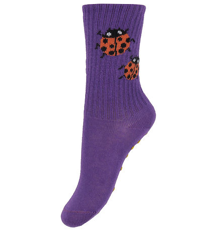 Mini Rodini Socks - Rib - 2-Pack - Anti-Slip - Lingonberries -
