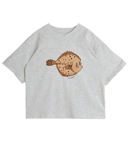 Mini Rodini T-shirt - Flounder - Grey Melange
