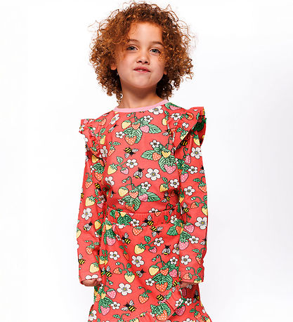 Småfolk Blússa - Bleikt Kýla M. Jarðarber