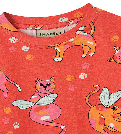 Småfolk T-shirt - Pink Punch w. Cats Småfolk T-shirt - Pink Punch w. Cats