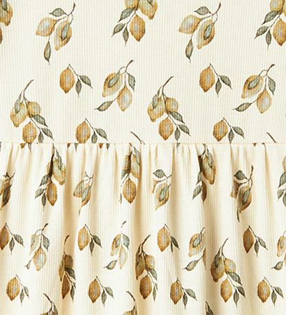 Lil' Atelier Kleid - Rib - NmfGavo - Turteltaube/Lemon