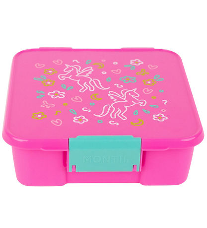 MontiiCo Lunchbox w. 3 Rum - Bento Three - 1 L - Unicorn Magic