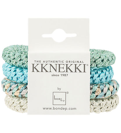 Kknekki Elastic Hair Bands - 4-Pack - Blue Glitter