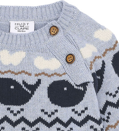 Hust and Claire Blouse - Knitted - Pilou - Sky Melange