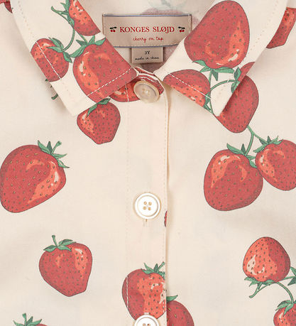 Konges Sløjd Hemd - Moor - Fragola m. Erdbeere
