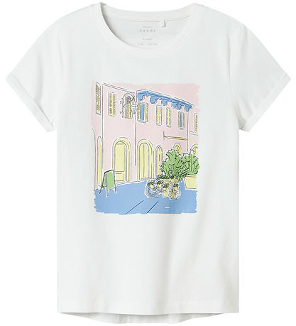 Name It T-Shirt - NkfVix - Bright White/Gemälde