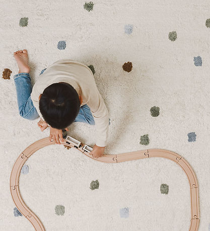 Tapis Little Dutch - 120x170 cm - Beige av. Bleu Points