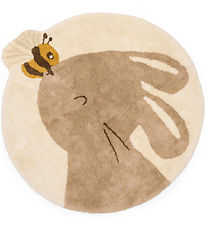 Little Dutch Rug - 110x110 cm - Beige w. Rabbit/Bee