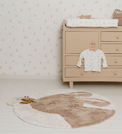 Little Dutch Teppich - 110x110 cm - Beige m. Kaninchen/Biene