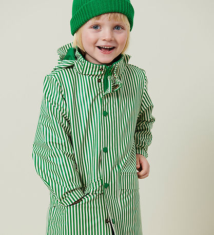 MarMar Rain Jacket - PU - October - Green Stripes