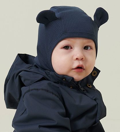 MarMar Balaclava - Rib - Modal - Single Layer - Blue w. Ears
