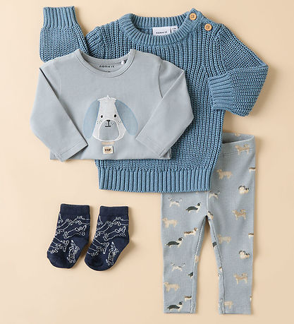 Name It Leggings - Rib - NbmBark - Steinbruch m. Hunde