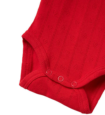 Name It Romper L/æ - NbfDagnes - Chinese Rode m. Pointelle