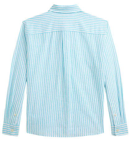 Polo Ralph Lauren Shirt - Linen - Light blue/White Striped
